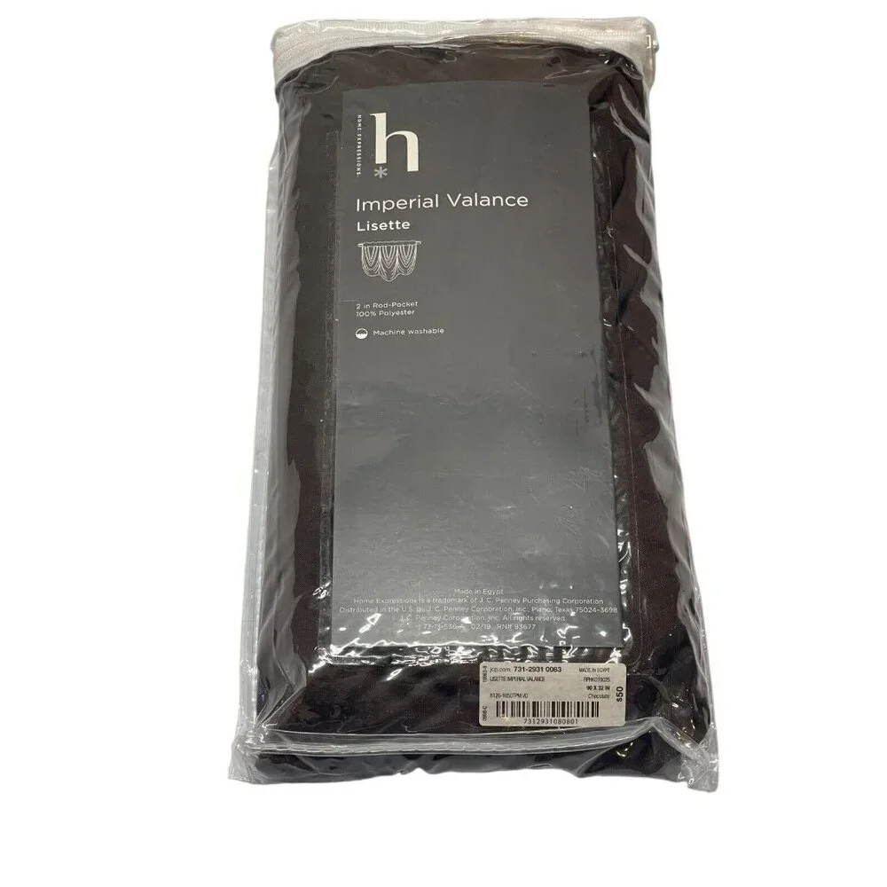 JC Pennys Imperial Valance Lisette  90 x 32 Chocolate Brown
